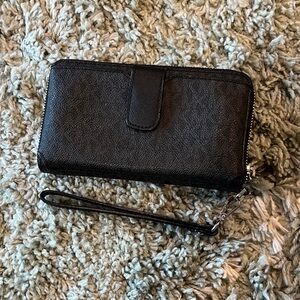 Michael Kors Black Textured Wristlet